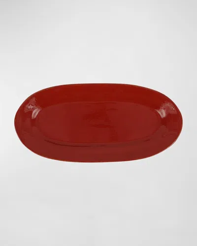 Vietri Cucina Fresca Narrow Oval Platter In Red