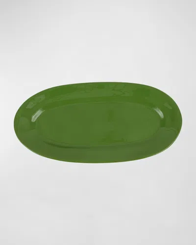 Vietri Cucina Fresca Narrow Oval Platter In Sage