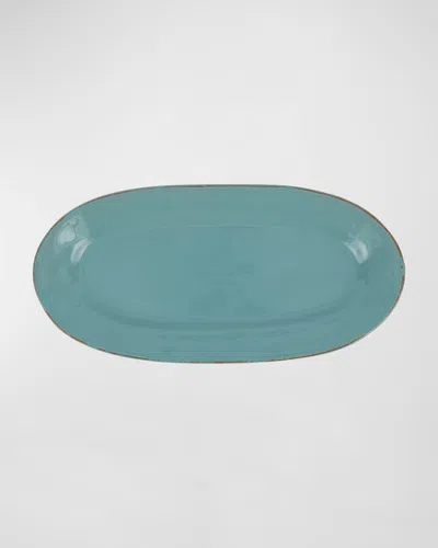 Vietri Cucina Fresca Narrow Oval Platter In Turquoise