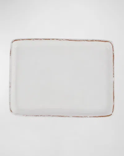 Vietri Cucina Fresca Rectangular Tray In Bianco