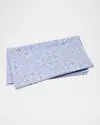 Vietri Damask Table Runner, 21.5" X 108" In Blue
