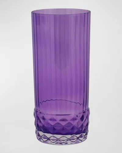 Vietri Deco Tall Tumbler, 16 Ounces In Purple