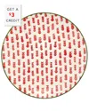 Vietri Discontinued Viva By  Mistletoe Arrow Salad Plate With $3 Credit In Red