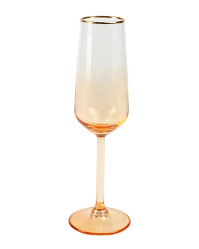 Vietri Rainbow Amber Champagne Flute