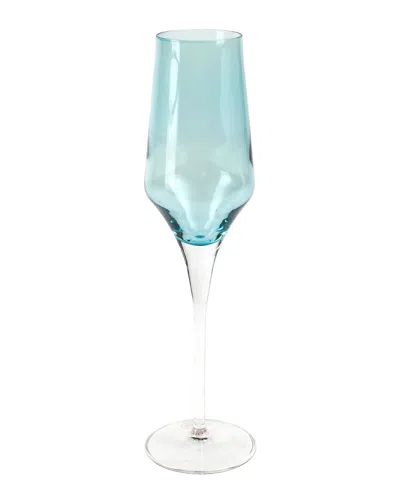 Vietri Dnu Unprofitable  Contessa Teal Champagne Glass