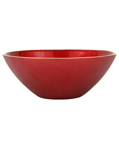 Vietri Dnu Unprofitable  Metallic Glass Small Bowl In Red