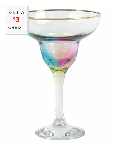 Vietri Rainbow Margarita Glass With $3 Credit In Multi