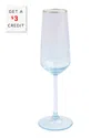 Vietri Dnu Unprofitable Viva By  Rainbow Turquoise Champagne Flute With $3 Credit In Turquoise