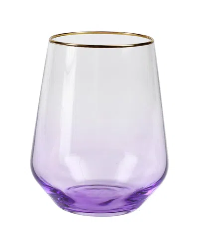 Vietri Rainbow Amethyst Stemless Wine Glass