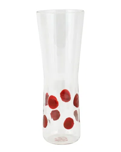 Vietri Drop Beer Glass In Red