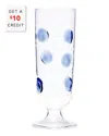 Vietri Drop Blue Champagne Glass In Blue