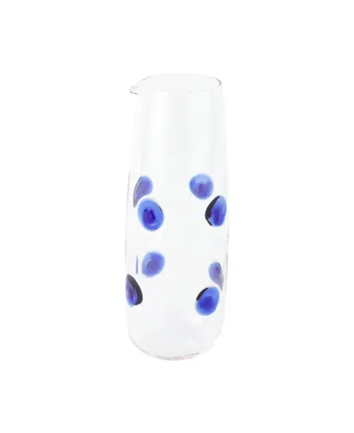 Vietri Drop Glass Pitcher In Blue