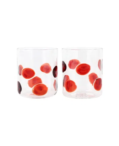 Vietri Set Of 2 Drop Double Old Fashioned In Red