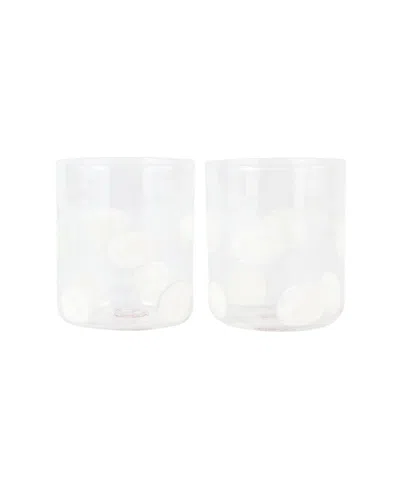 Vietri Drop White Double Old Fashioned Glass