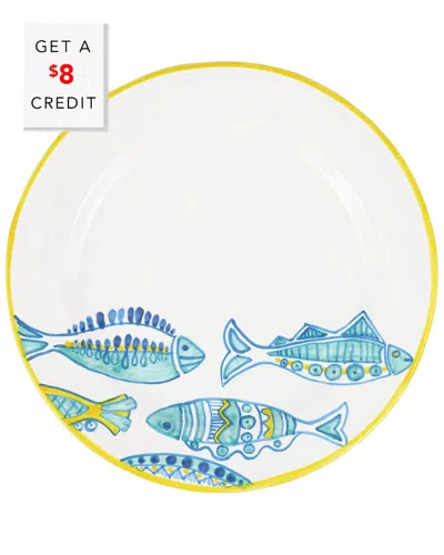 Vietri Elba's Fish Dinner Plate With $8 Credit In Multi