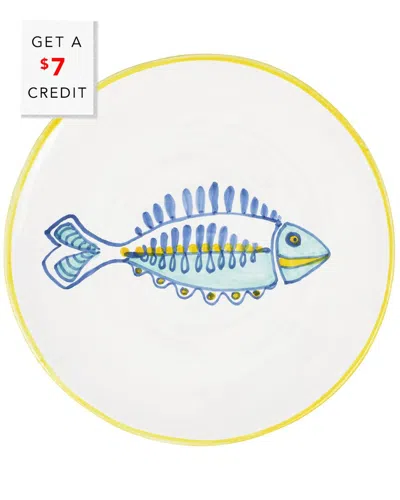Vietri Elba's Fish Lined Fin Salad Plate With $7 Credit