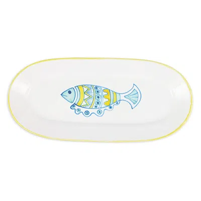 Vietri Elba's Fish Narrow Oval Platter In Multi
