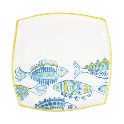 Vietri Elba's Fish Square Platter In Multi