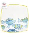 Vietri Elba's Fish Square Platter In Blue