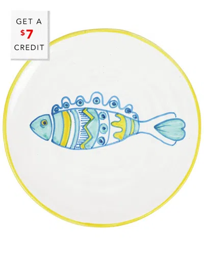 Vietri Elba's Fish Waved Fin Salad Plate With $7 Credit In Multi