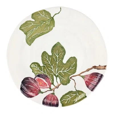 Vietri Fico Round Platter In White;green;purple
