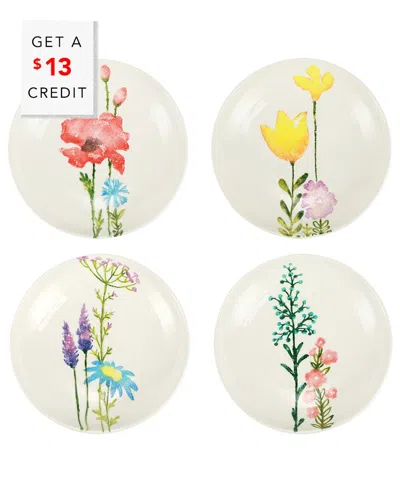 Vietri Fiori Di Campo Assorted Pasta Bowls - Set Of 4 With $13 Credit In Multi