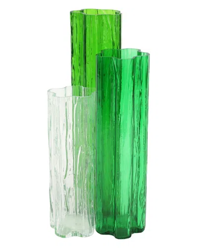 Vietri Flora Glass Green Vase With $13 Credit