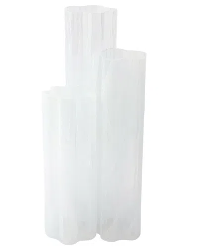Vietri Flora Glass Vase In White