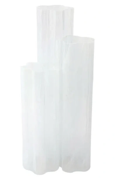 Vietri Flora Triple Glass Vase In Transparent