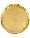 Vietri Florentine Round Wood Tray In Gold