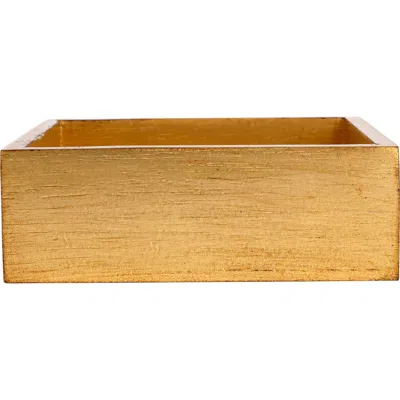 Vietri Florentine Wood Cocktail Napkin Holder In Gold