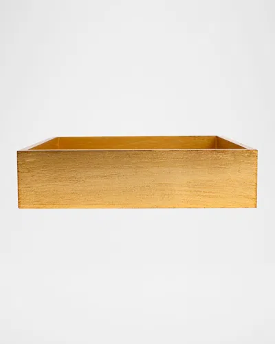 Vietri Florentine Wooden Accessories Dinner Napkin Holder In Gold