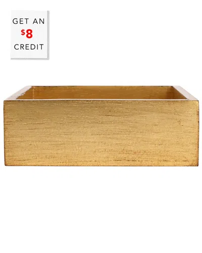 Vietri Florentine Wooden Accessories Gold Cocktail Napkin Holder With $8 Credit