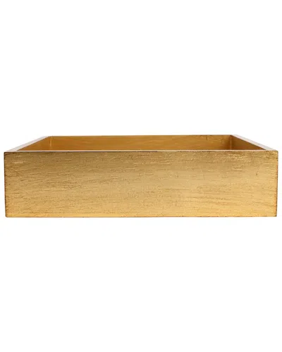 VIETRI VIETRI FLORENTINE WOODEN ACCESSORIES GOLD DINNER NAPKIN HOLDER  WITH $11 CREDIT