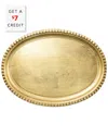 Vietri Florentine Wooden Small Oval Tray In Gold