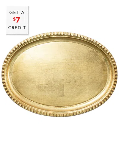 VIETRI VIETRI FLORENTINE WOODEN ACCESSORIES GOLD SMALL OVAL TRAY