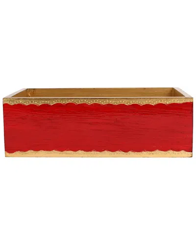 Vietri Florentine Wooden Accessories Guest Towel Holder In Red