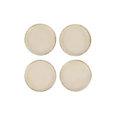 Vietri Florentine Wooden Accessories Taupe Coasters - Set Of 4 In Neutral