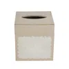 Vietri Florentine Wooden Accessories Taupe Tissue Box In Brown