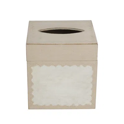 Vietri Florentine Wooden Accessories Taupe Tissue Box In Brown