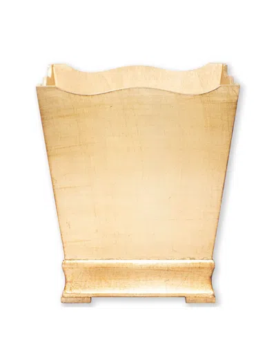 Vietri Florentine Wooden Waste Basket In Gold