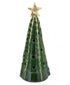 Vietri Foresta Large Tree With Ribbon & Gold Star Christmas Decor In Green