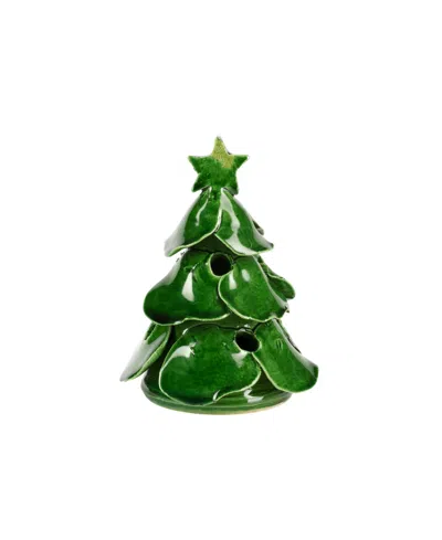 Vietri Foresta Green Mini Scalloped Tree