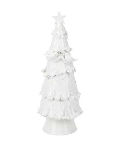 Vietri Foresta White Large Tree With Red Birds & Star