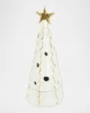 Vietri Foresta Large Tree With Ribbon & Gold Star Christmas Decor In White
