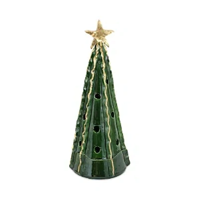 Vietri Foresta Large Tree With Ribbon & Gold Star In Green