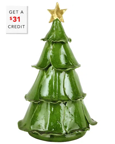 Vietri Foresta Green Medium Ruffled Tree