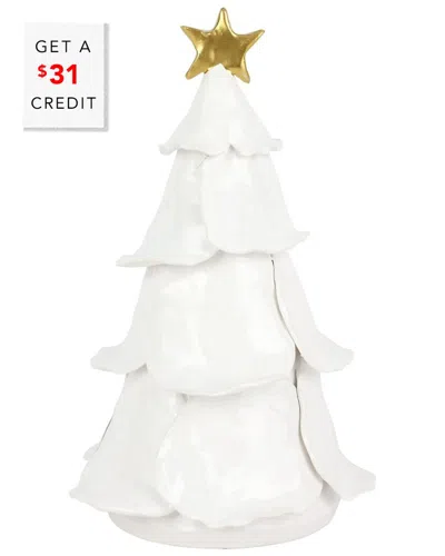 Vietri Foresta Medium Ruffled Tree With $31 Credit In White