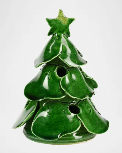 Vietri Foresta Mini Scalloped Tree Christmas Decor In Green