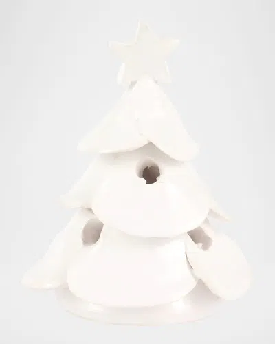 Vietri Foresta Mini Scalloped Tree Christmas Decor In White